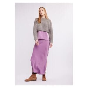Self Contrast Emersyn Cropped Sweater S Grey